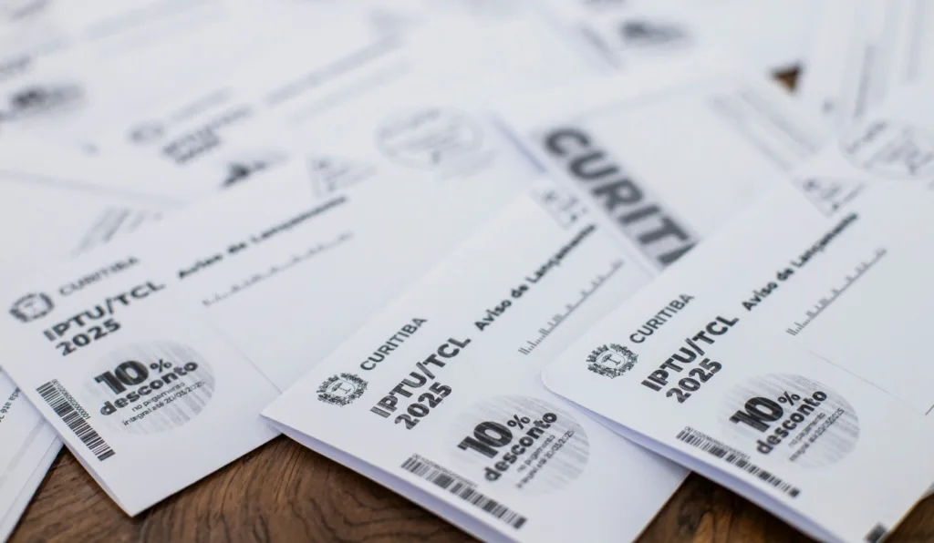 Boletos do IPTU 2025 de Curitiba