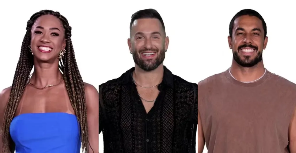 Aline, Diego Hypólito e Maike estão no 10º Paredão (Imagem: Divulgação)