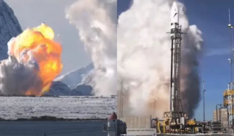 Vídeo de foguete explodindo