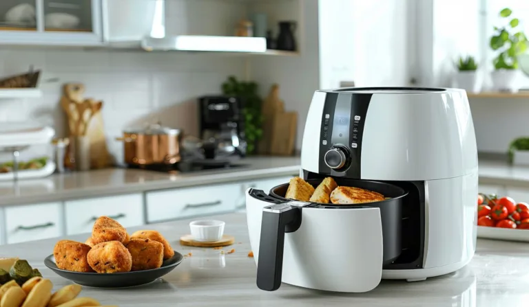 Air Fryer em uma cozinha branca.