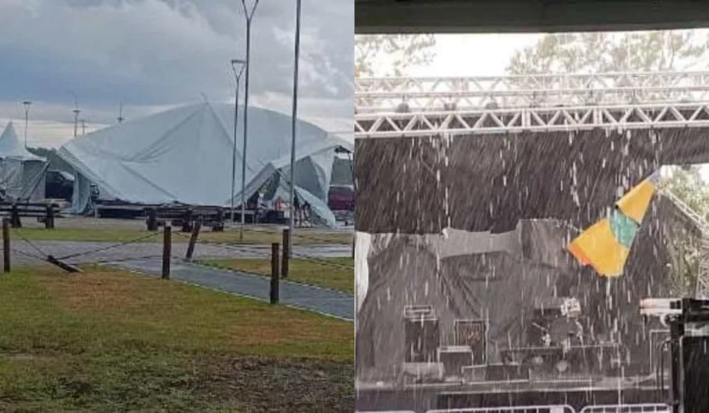 Palco desabou com força dos ventos