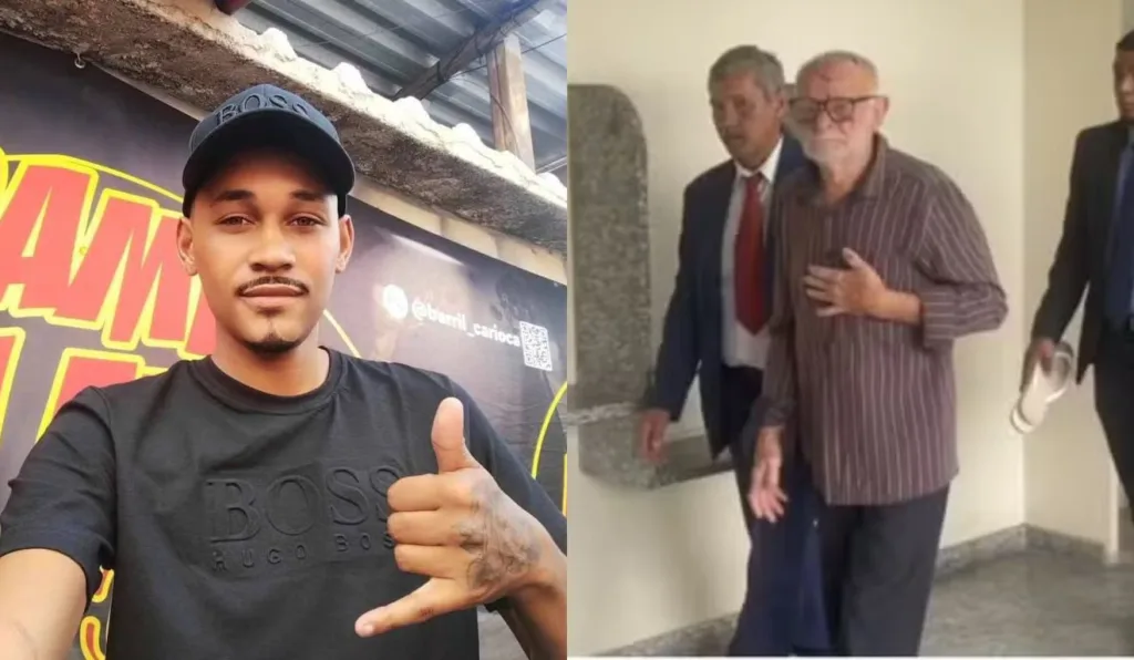 Jovem barbeiro assassinado e ao lado, idoso suspeito do crime