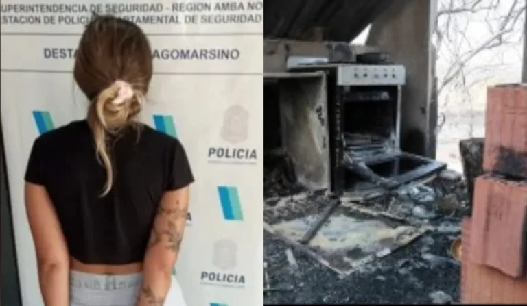 Jovem presa após atear fogo na própria casa