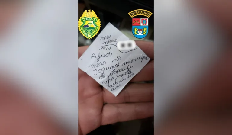 Mulher pede socorro em bilhete deixado em posto de gasolina no Paraná