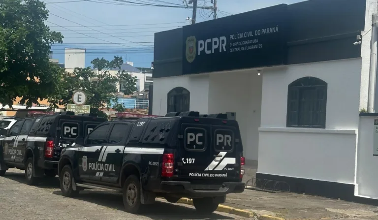 viaturas e delegacia da PCPR em Guaratuba