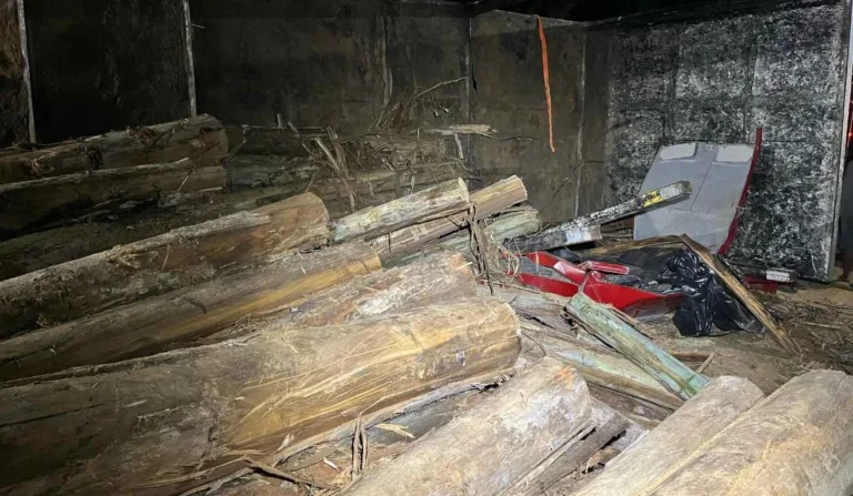 carro esmagado após carga de caminhão que adolescente bateu cair sobre ele