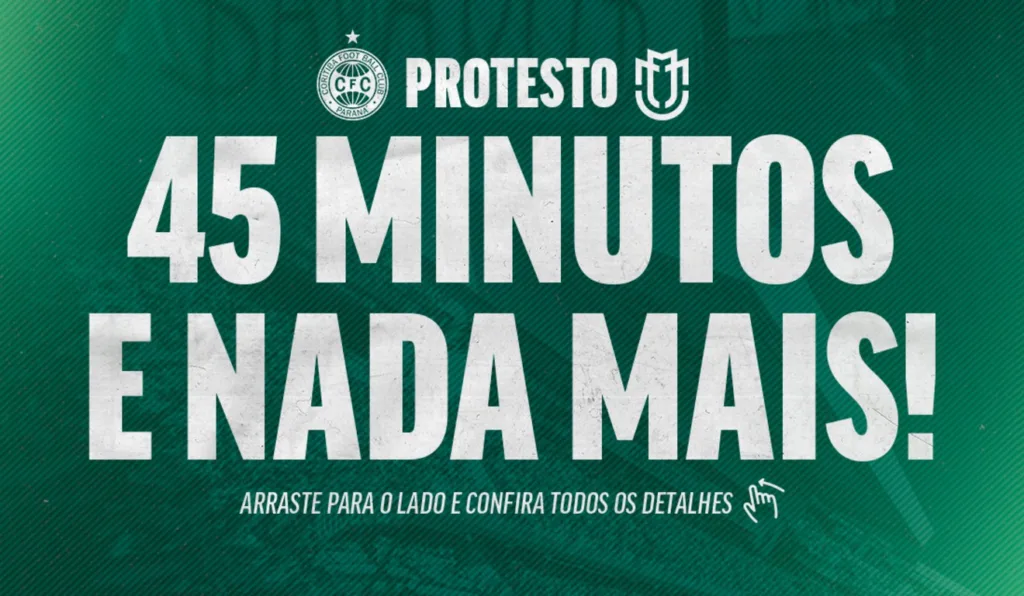 Protesto do Coletivo Coritibano, grupo de torcedores do Coritiba