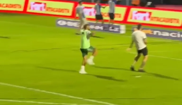 Volante Jiménez, da Chapecoense, dá voadora em torcedor do Avaí