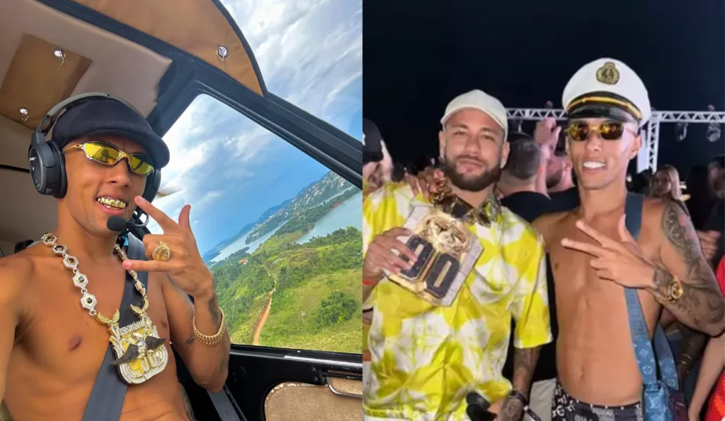 Imagem de Buzeira ao lado do jogador Neymar Jr.