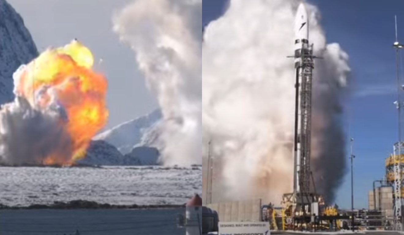 Vídeo de foguete explodindo