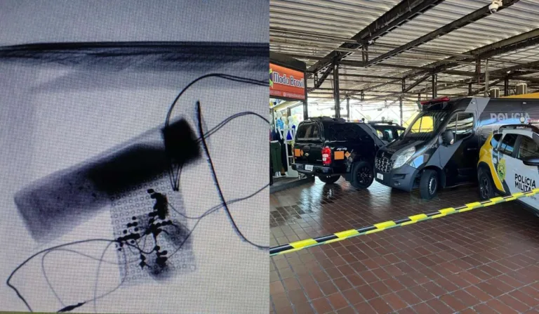 Imagens de scanner revelam conteúdo de pacote explosivo que interditou terminal