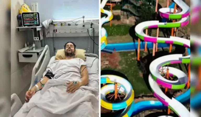 Homem caiu de toboágua no Paraná (Foto: Reprodução)