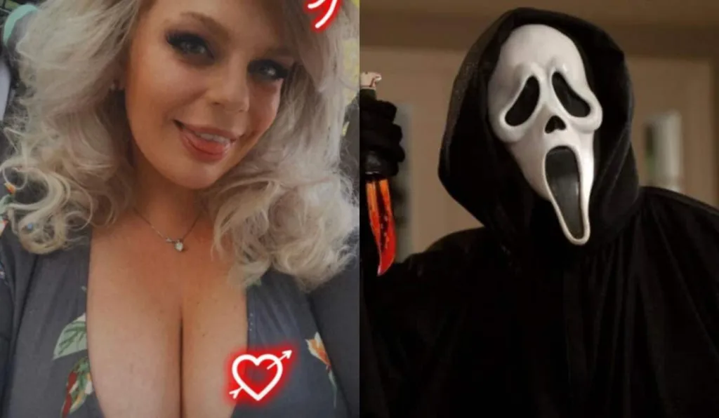 Brittany Fortinberry e o personagem do filme "Pânico"