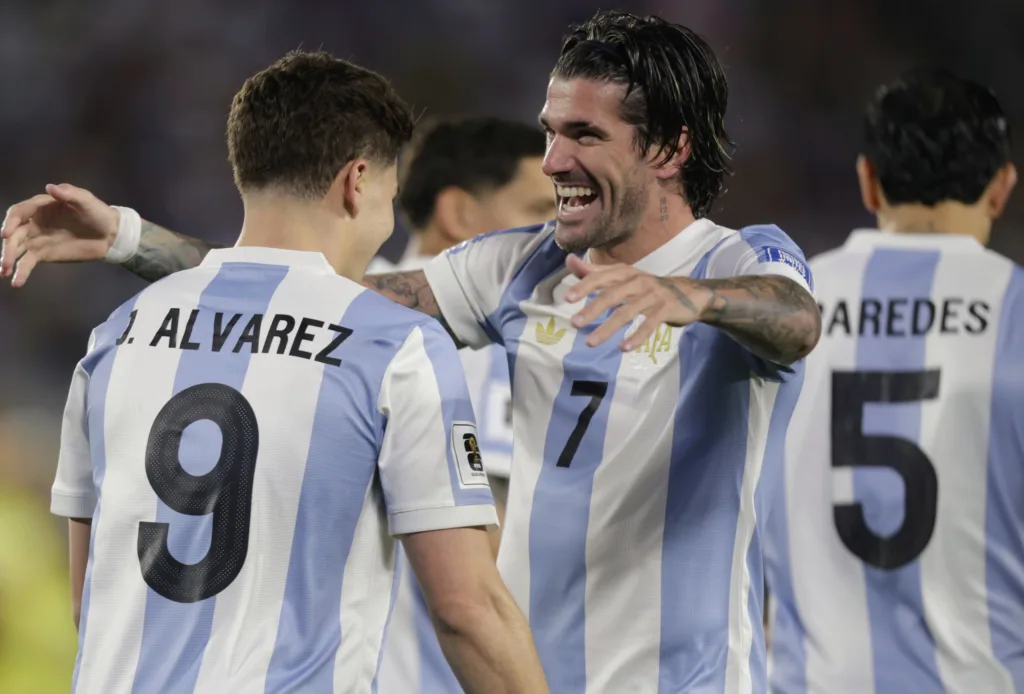 Argentina comemora gol contra o Brasil