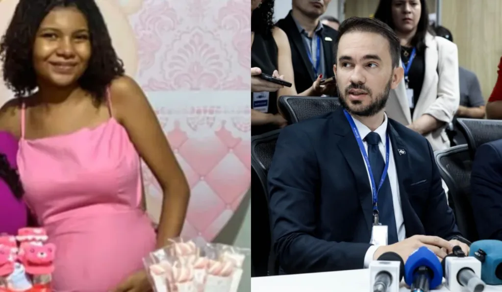 Imagem da jovem e do O Diretor Geral da Politec, Jaime Trevizan Teixeira.