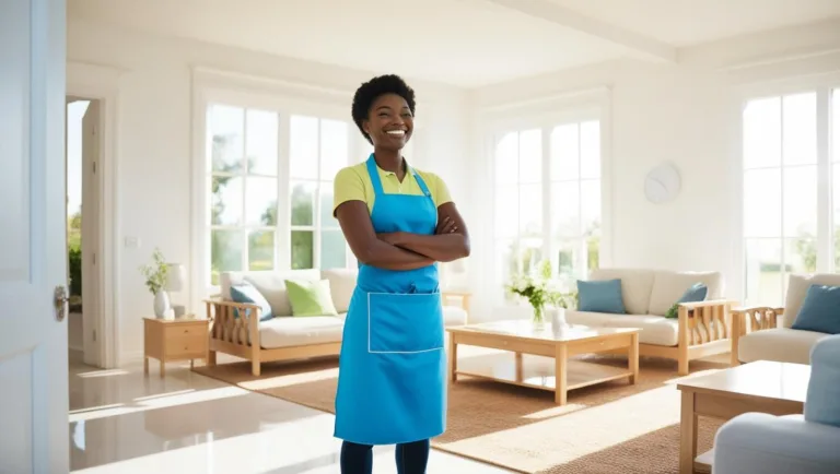 Dona de casa com a casa organizada e limpa