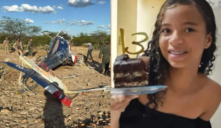 Ingrid Vitória e helicóptero que caiu