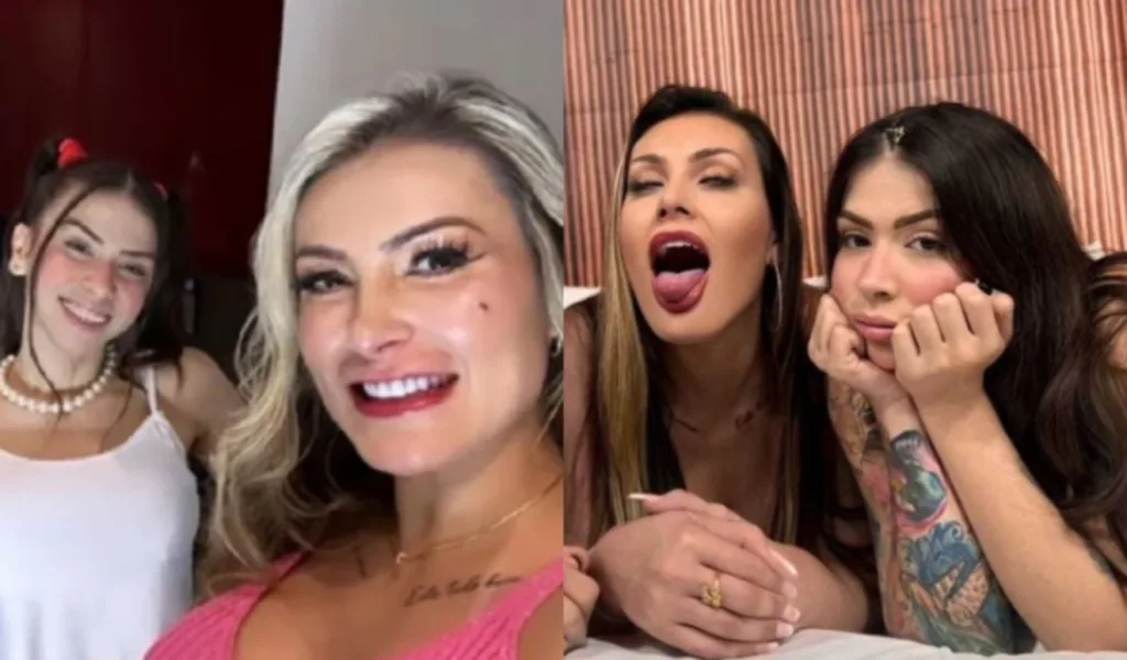 O vídeo foi gravado na companhia do então namorado de Andressa e de um ator pornô