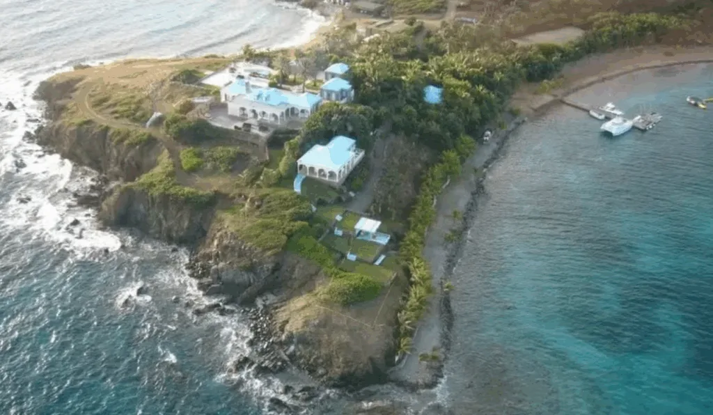 Imagem da ilha de Jeffrey Epstein.