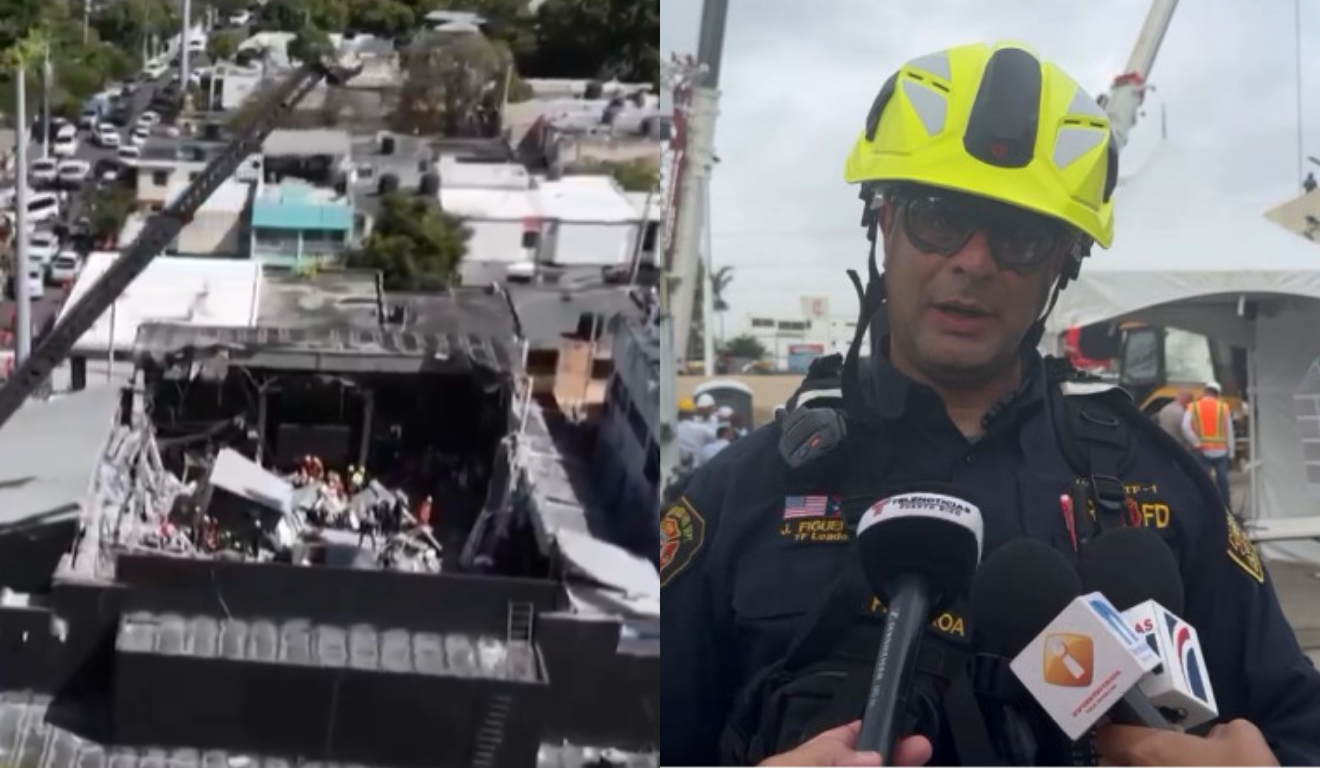 Imagem o desabamento da boate e do tenente.