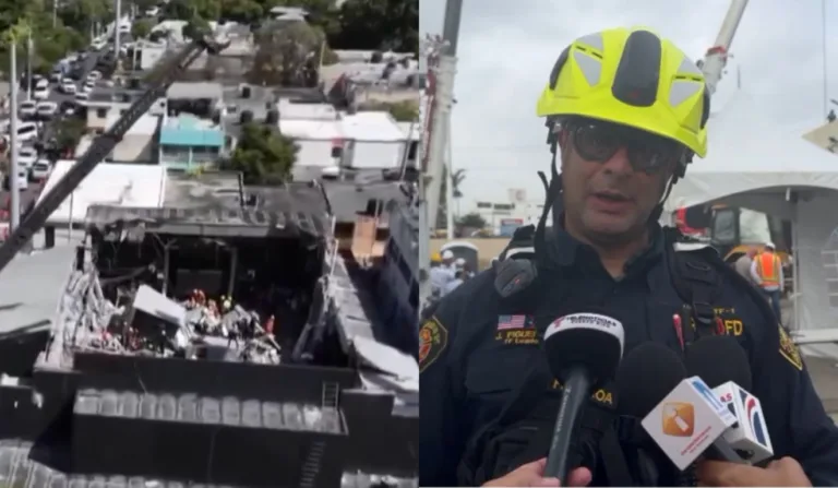 Imagem o desabamento da boate e do tenente.