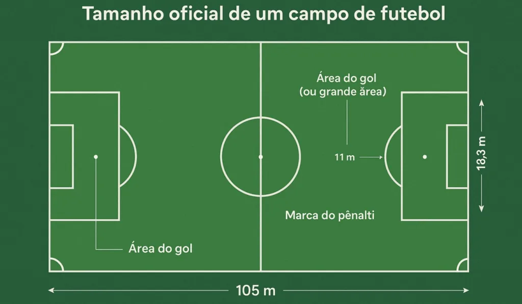 medidas oficiais de um campo de futebol