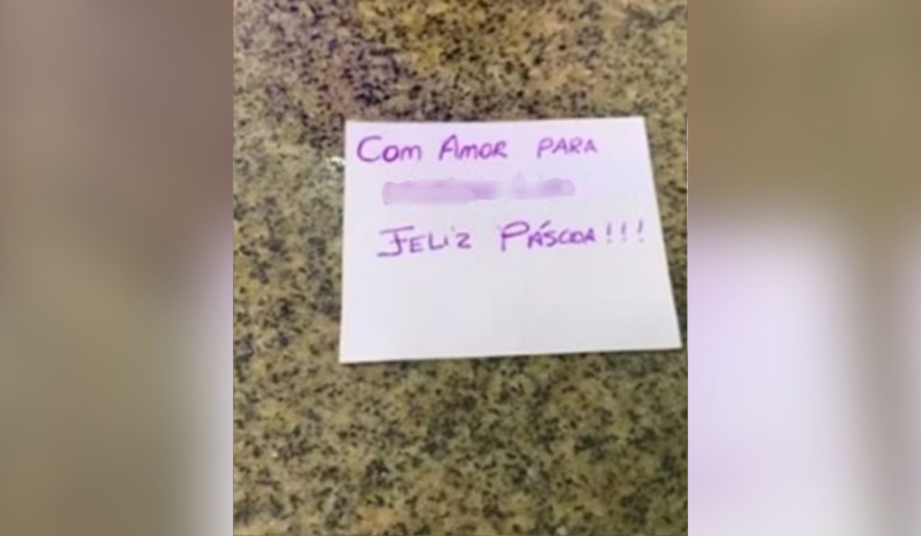 Bilhete deixado em ovo de Páscoa, que vitimou criança no Maranhão