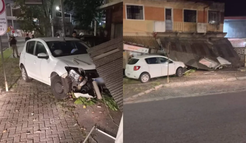 Motorista dirigia um Sandero e chegou a abandonar o veículo após a batida