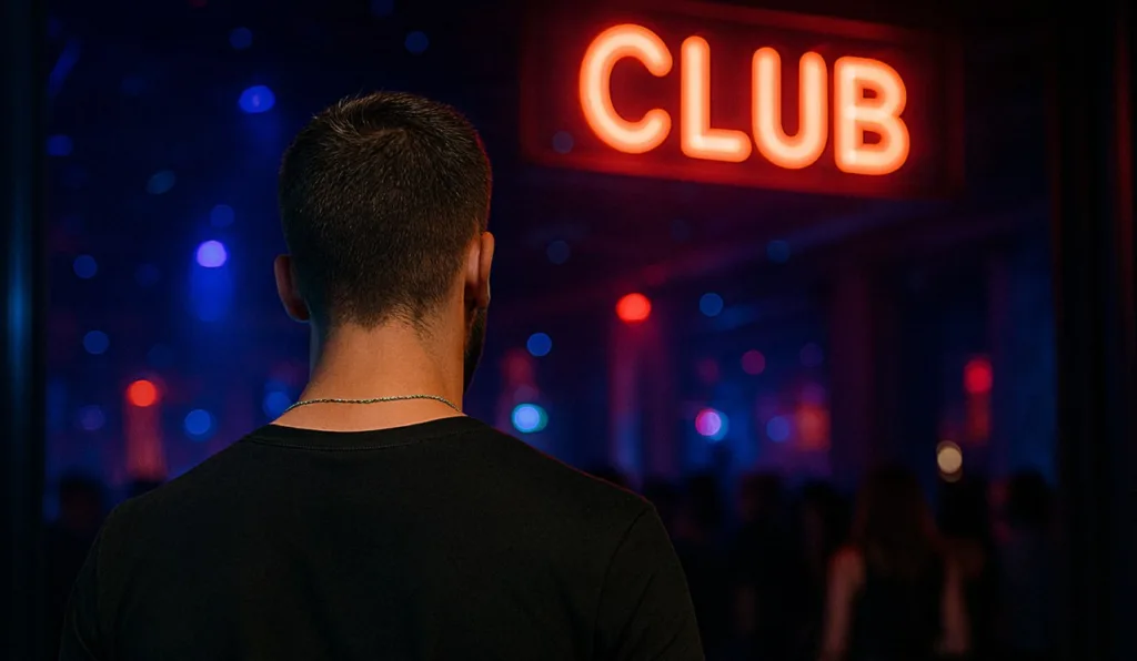 Homem chegando em balada