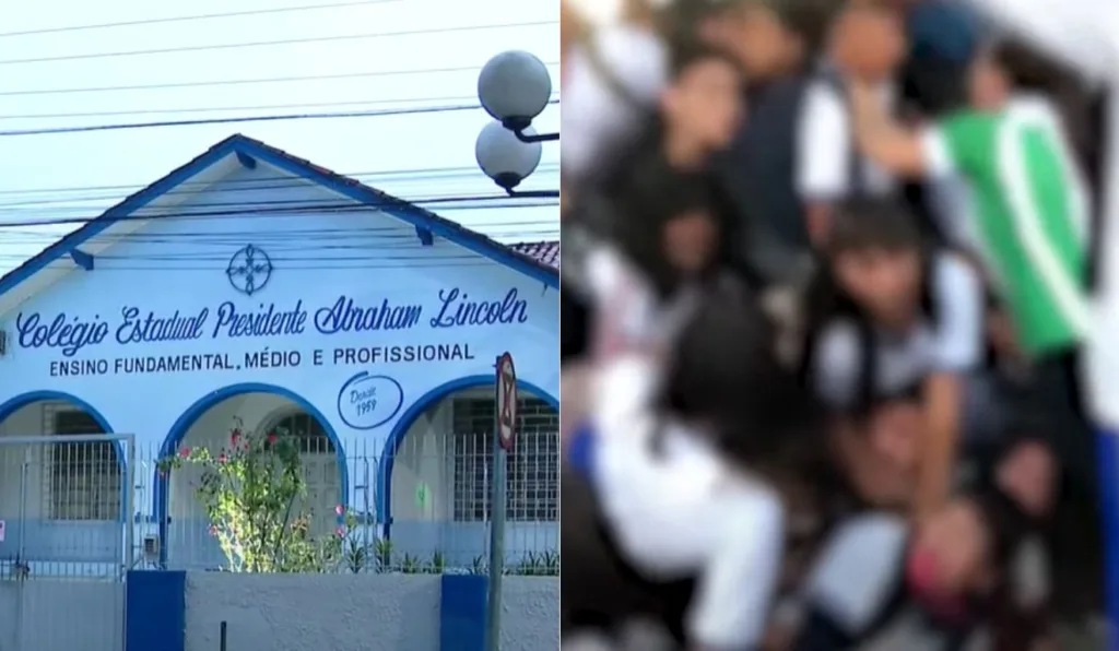 foto da fachada de uma escola onde crianças foram pisoteadas