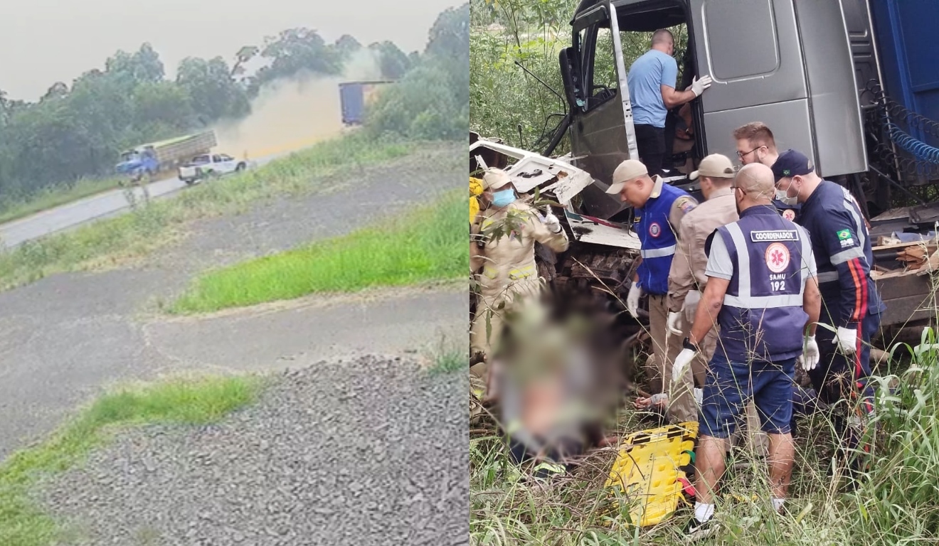 Um grave acidente entre três caminhões na BR-476, em Paula Freitas (PR), resultou em quatro mortes e cinco feridos. Equipes de resgate atuaram no local, e a PRF investiga as causas da colisão