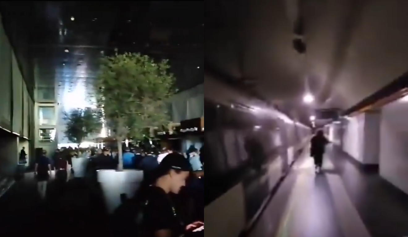 Imagem da estação de trem sem luz.