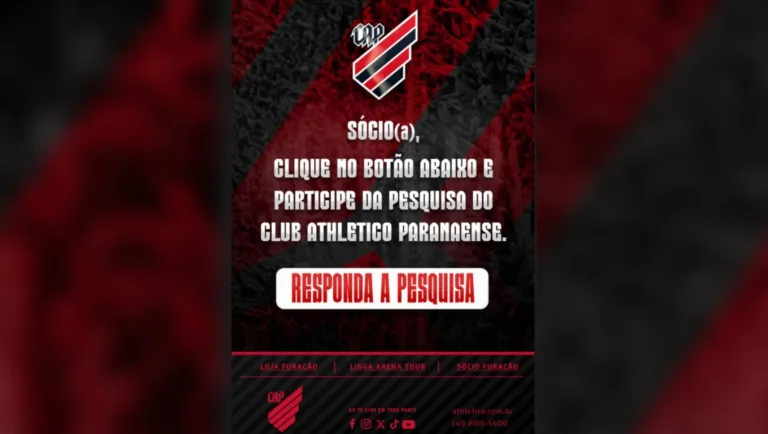 E-mail recebido pelos sócios do Furacão. (Foto: Divulgação)