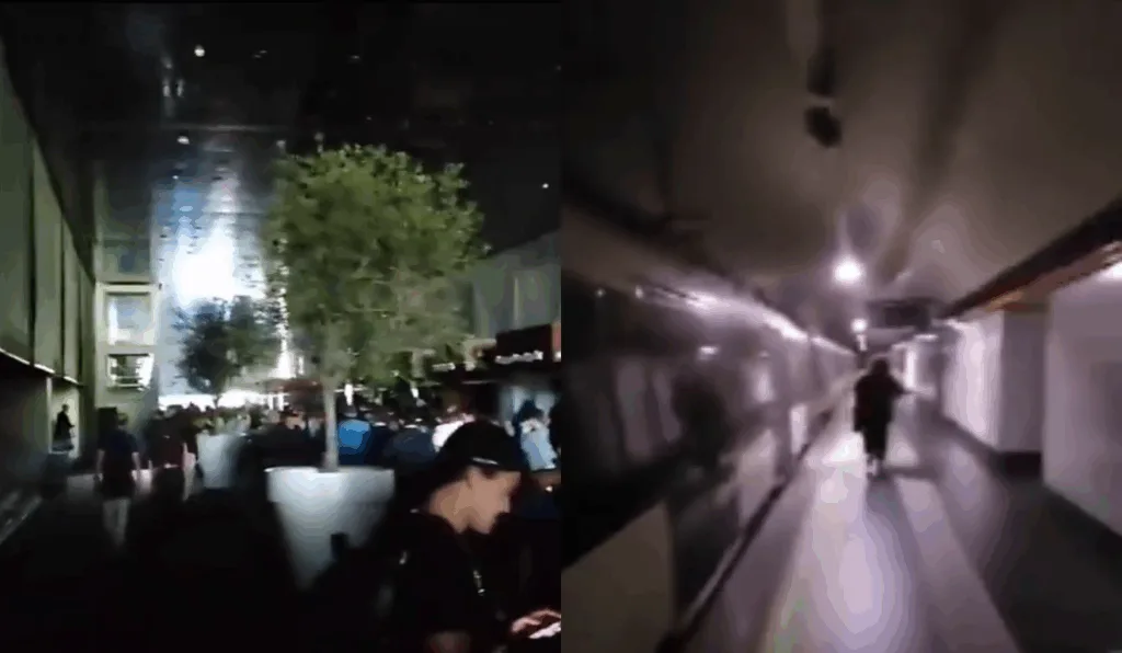 Imagem da estação de trem sem luz.