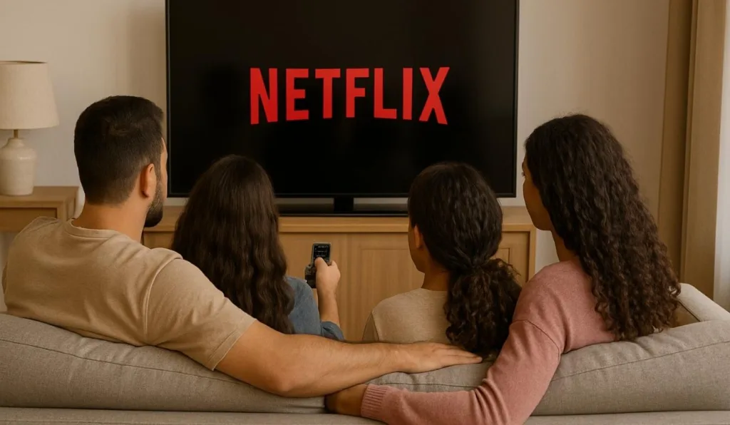 família assistindo netflix