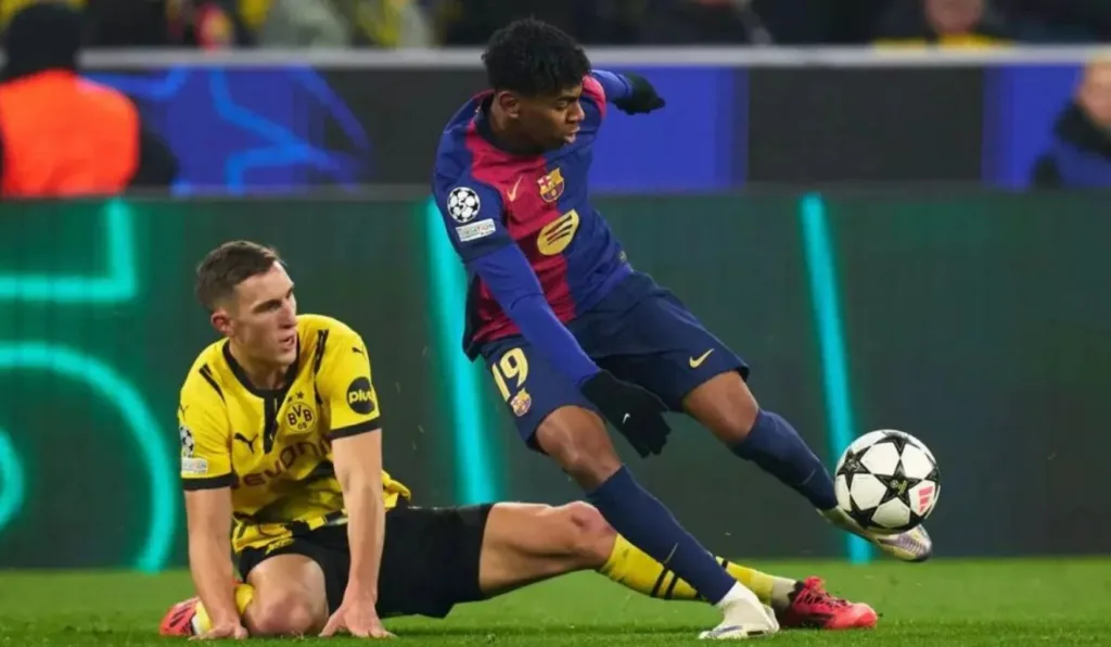 Lamine Yamal foi destaque no primeiro jogo entre as equipes