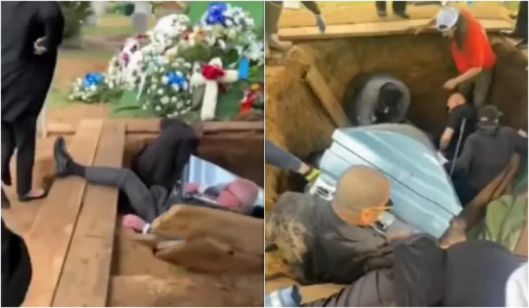 Acidente em enterro termina com filho do morto esmagado por caixão