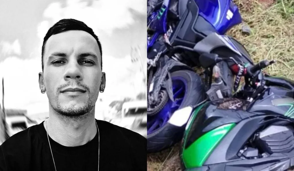 jovem sério e motos