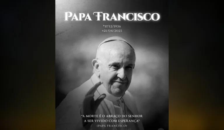 imagem publicada por frei Gilson sobre morte do papa Francisco
