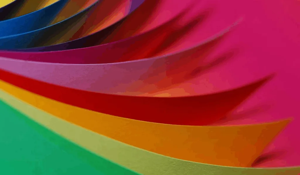 Imagem ilustrativa de várias cores, e entre elas estão: verde, amarelo, laranja, vermelho, rosa, azul e roxo.