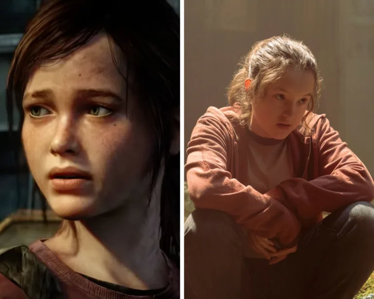 Comparativo entre as versões do jogo e da série do personagem Ellie, de The Last of Us. (Imagem: Naught Dog/Reprodução)