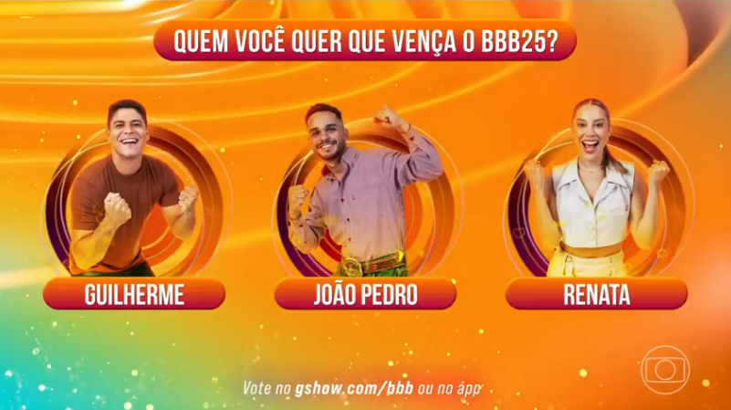Quem ganha o BBB 25, segundo parcial