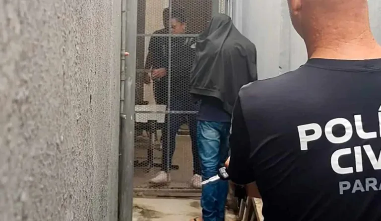 Jean Machado Ribas sendo preso