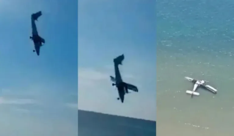 Avião com policiais partiu ao meio ao atingir o mar