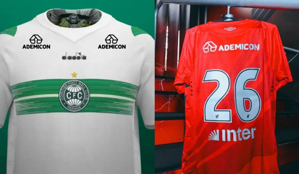 Camisas de Coritiba e Athletico com o novo patrocinador