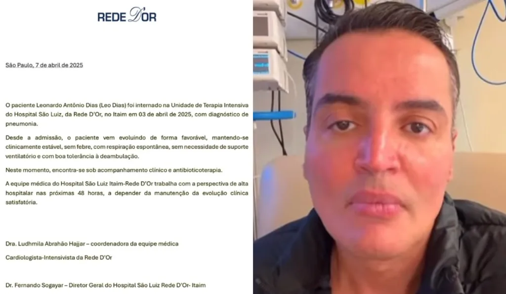 léo dias internado na UTI