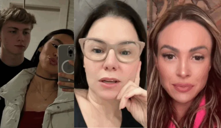 Imagem de Duda Guerra ao lado de Benício Huck, a mãe da Liz e a mãe da Antonela.