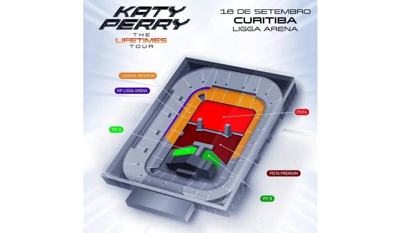 Setores Katy Perry em Curitiba.