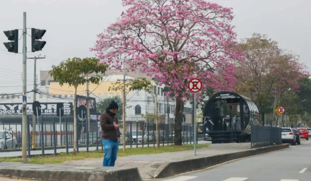 homem no frio para ilustrar a previsão do tempo no Paraná