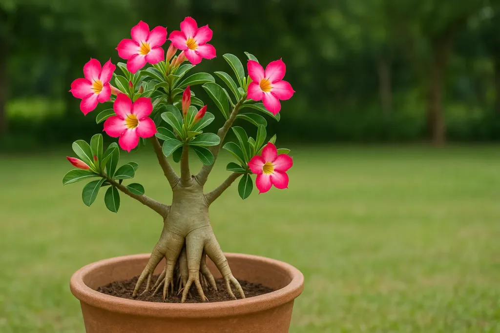 Como deixar a rosa-do-deserto mais florida com um simples corte na raiz